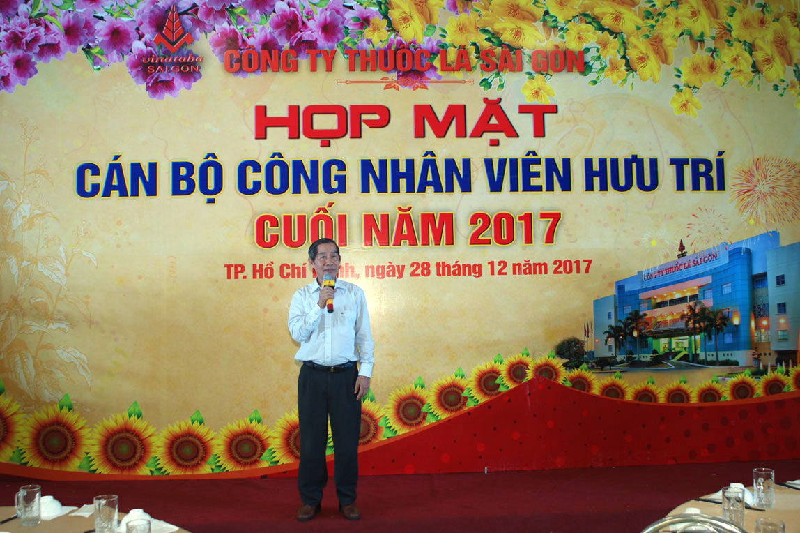 Ông Trần Trọng Kính – Nguyên bí thư Đảng ủy Công ty Thuốc lá Sài Gòn chia sẻ tại buổi họp mặt