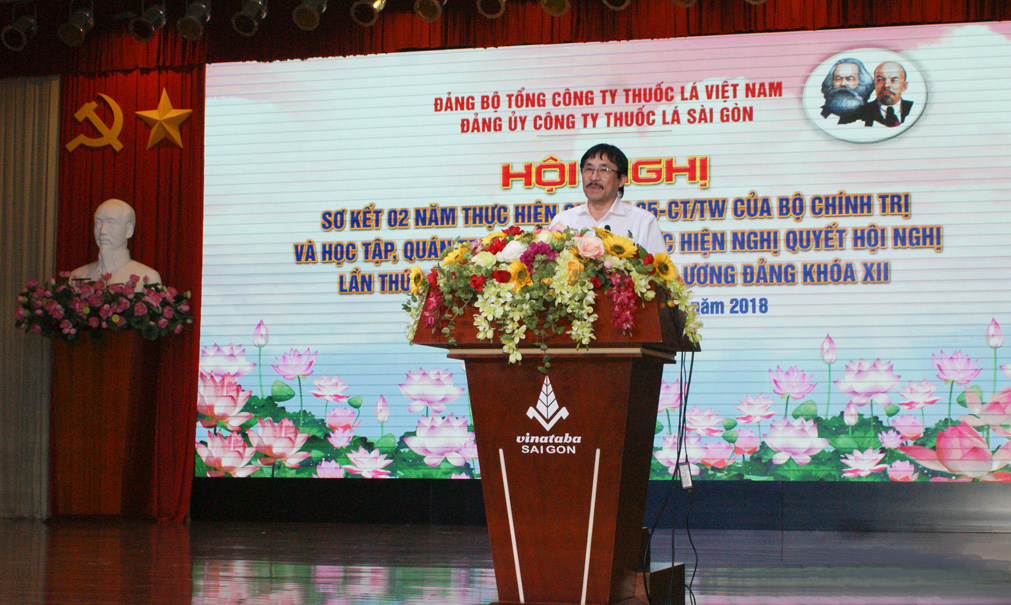 Đồng chí Nguyễn Phương Đông – Phó Bí thư phụ trách Đảng bộ, Chủ tịch HĐTV Công ty phát biểu đáp từ và kết luận hội nghị