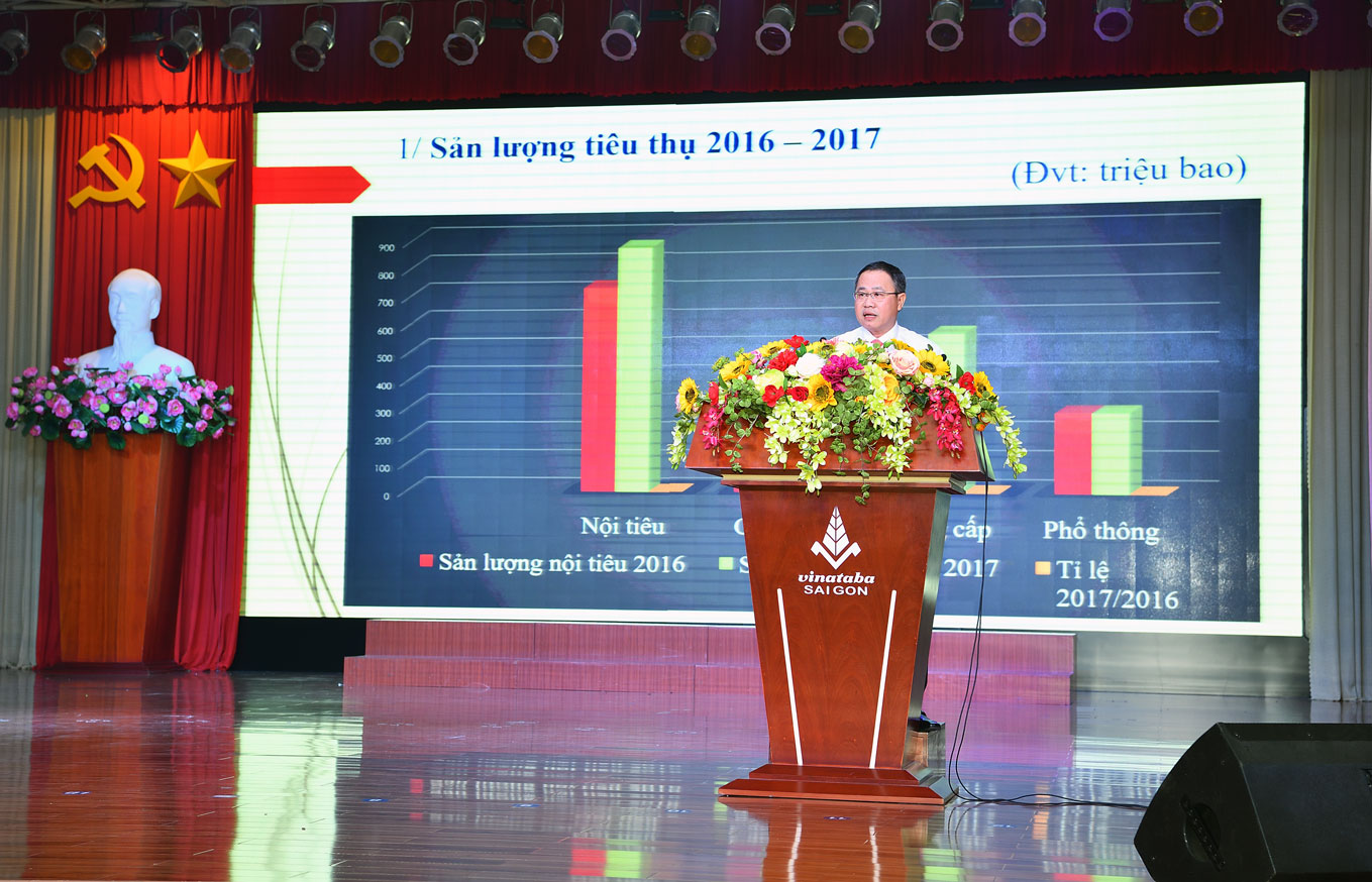 Ông Phan Văn Thành – Phó Phòng phụ trách Phòng Tiêu thụ trình bày tham luận về đổi mới chính sách bán hàng